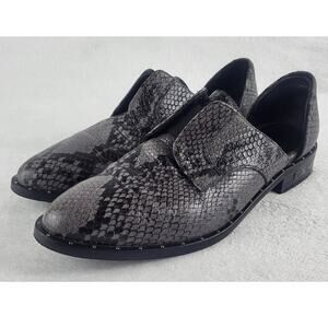 Freda Salvador Snakeskin Loafers Leather D’Orsay Flats | Size 7